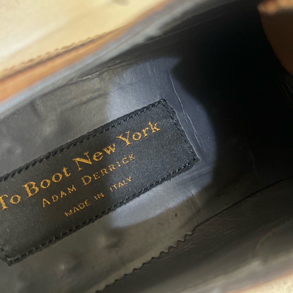 To Boot New York “Windsor Burnished Lace Ups Cognac Shoes Made in Italy Sz 10.5 - Picture 7 of 11